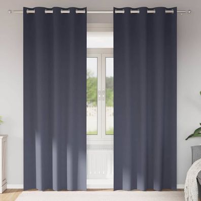 vidaXL Verdunkelungs-Vorhänge mit Ringen 2 pcs Anthrazit 245 x 140 cm