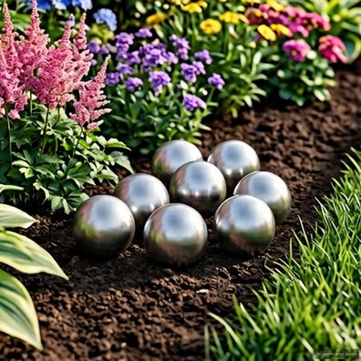 vidaXL Gebürsteter Ball 8 pcs Ø 5 cm Silber Edelstahl 201