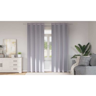 vidaXL Verdunkelungs-Vorhänge mit Ringen 2 pcs Metallic Grau