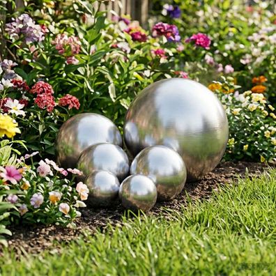 vidaXL Gebürsteter Ball 6 pcs Ø 15 cm Silber Edelstahl 201