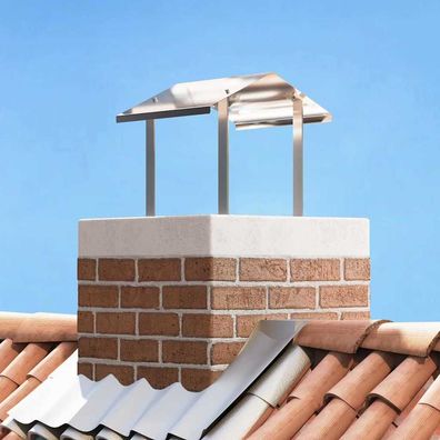 vidaXL Kaminhaube Silber 40 x 40 x 37,5 cm Edelstahl