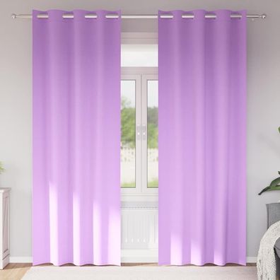 vidaXL Verdunkelungs-Vorhänge mit Ringen 2 pcs Lila 225 x 140 cm