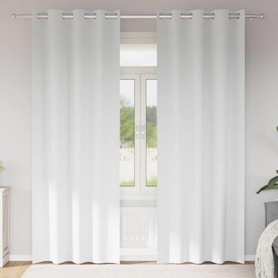 vidaXL Verdunkelungs-Vorhänge mit Ringen 2 pcs Reinweiß 245 x 140 cm