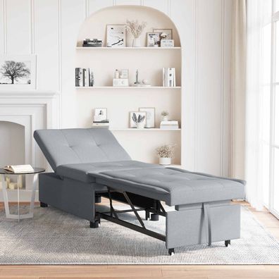 vidaXL Schlafsofa Ausziehbar Hellgrau 194 x 50 x 82 cm Stoff