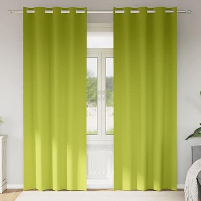 vidaXL Verdunkelungs-Vorhänge mit Ringen 2 pcs Grün 260 x 140 cm