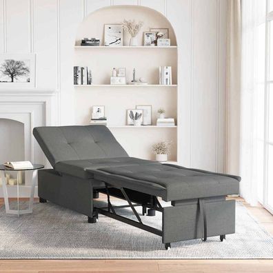 vidaXL Schlafsofa Ausziehbar Dunkelgrau 194 x 50 x 82 cm Stoff