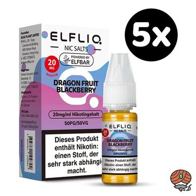 ELFLIQ by ELFBAR Dragonfruit Blackberry * 20mg/ml* Nikotinsalz, 5x 10ml Liquid
