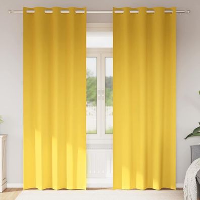 vidaXL Verdunkelungs-Vorhänge mit Ringen 2 pcs Senfgelb 245 x 140 cm