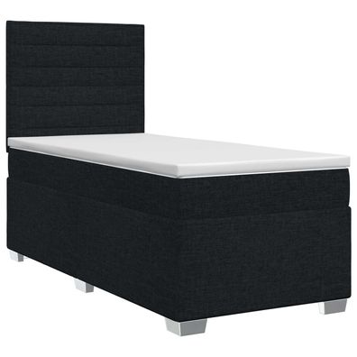 vidaXL Boxspringbett mit Matratze Schwarz 90 x 200 cm Stoff