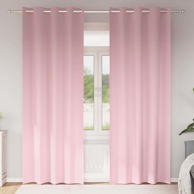 vidaXL Verdunkelungs-Vorhänge mit Ringen 2 pcs Babyrosa 245 x 140 cm