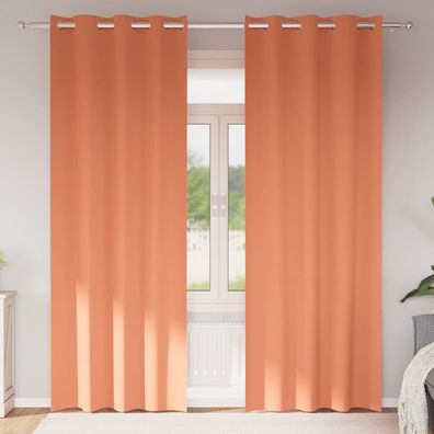 vidaXL Verdunkelungs-Vorhänge mit Ringen 2 pcs Terrakotta 225 x 140 cm