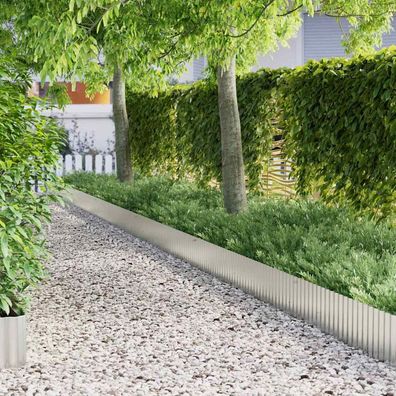 vidaxl Rasenrand Silber 1000 x 25 x 0,03 cm