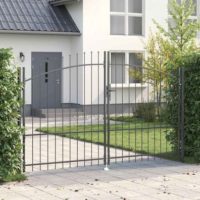 vidaXL Doppeltor Woerden 299,5 x 224,5 cm Stahl Grau Abschließbar