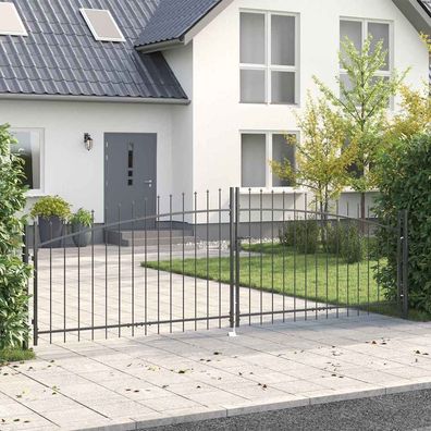 vidaXL Doppeltor Woerden 400 x 199.5 cm Stahl Grau Abschließbar