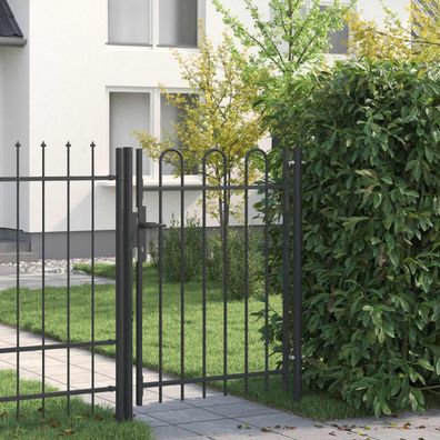 vidaXL Zauntor BOXTEL 103 x 175 cm Pulverbeschichteter Stahl Grau