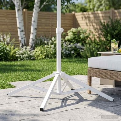 vidaXL Sonnenschirmständer Weiß Stahl für 25-32 mm Mast