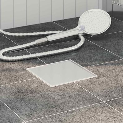 vidaXL 2 in 1 Duschabfluss Silber 15 x 15 cm Edelstahl 304