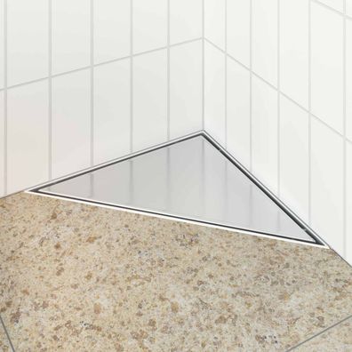 vidaXL 2 in 1 Dreiecks-Duschabfluss Silber 32 x 32 x 7,5 cm