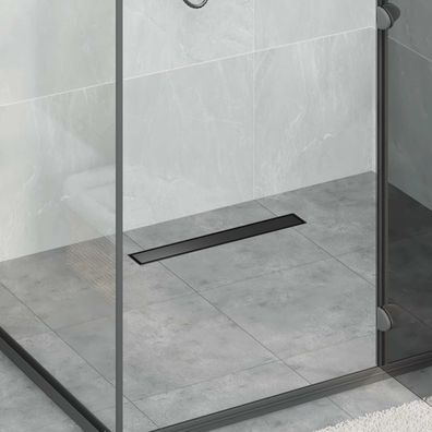 vidaXL 2 in 1 Duschabfluss Schwarz 50 cm Edelstahl 304