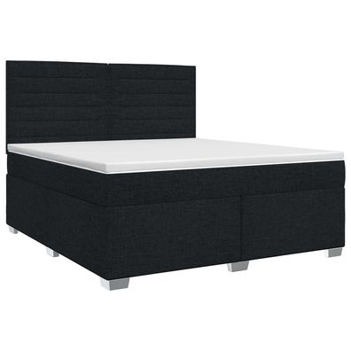 vidaXL Boxspringbett mit Matratze Schwarz 140 x 190 cm Stoff