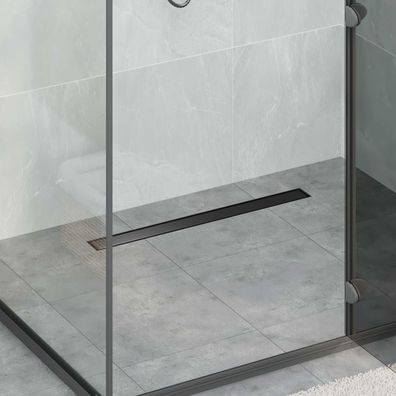 vidaXL 2 in 1 Duschabfluss Schwarz 70 cm Edelstahl 304