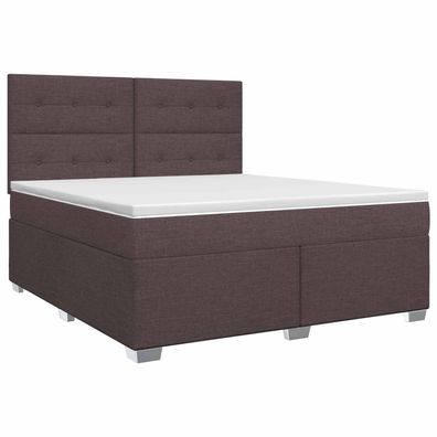 vidaXL Boxspringbett mit Matratze Dunkelbraun 140 x 200 cm Stoff