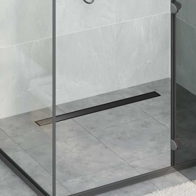 vidaXL Duschablauf 2-in-1 mit 360° Siphon Schwarz 80 cm Edelstahl 304