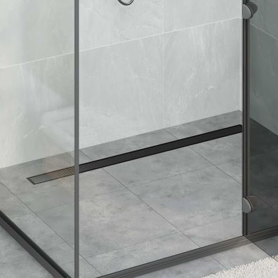 vidaXL Duschablauf 2-in-1 mit 360° Siphon Schwarz 100 cm Edelstahl 304