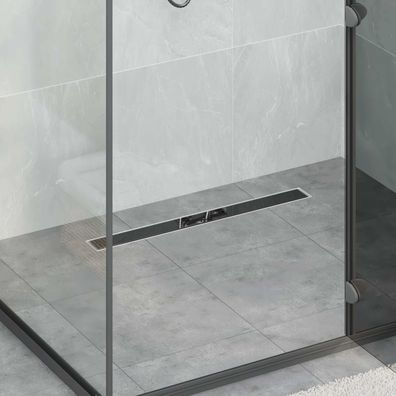 vidaXL Duschabfluss mit Glashülle und 360° Siphon Schwarz 70 cm
