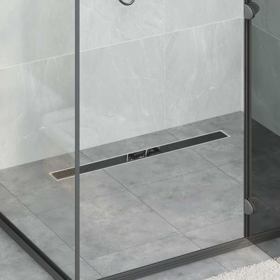 vidaXL Duschabfluss mit Glashülle und 360° Siphon Schwarz 80 cm