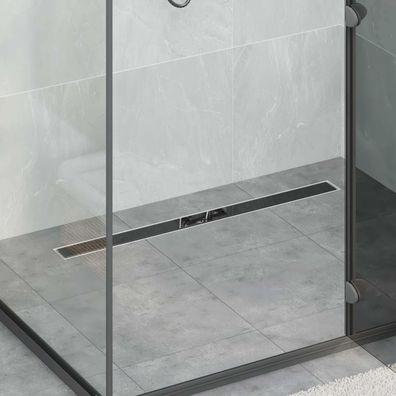 vidaXL Duschabfluss mit Glashülle und 360° Siphon Schwarz 90 cm
