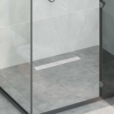 vidaXL Duschabfluss mit Glashülle und 360° Siphon Silber 50 cm
