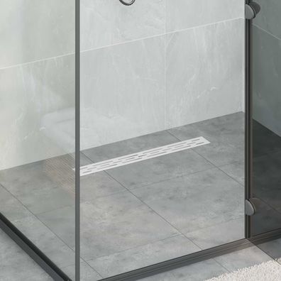 vidaXL Duschabfluss mit Glashülle und 360° Siphon Silber 60 cm