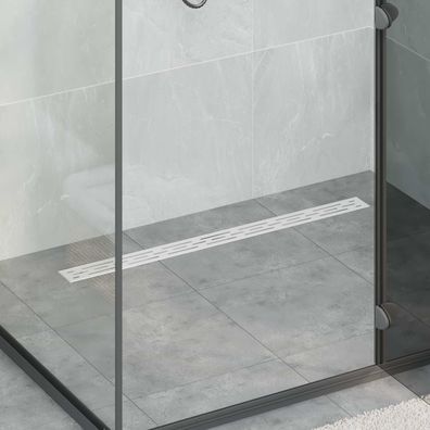 vidaXL Duschabfluss mit Glashülle und 360° Siphon Silber 90 cm