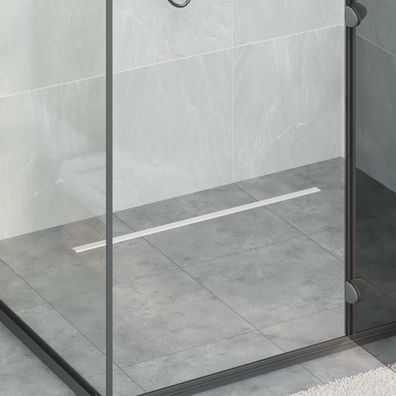 vidaXL 360° Duschablauf mit slim Modell Silber 80 cm Edelstahl 304