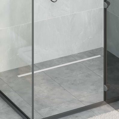 vidaXL 360° Duschablauf mit slim Modell Silber 90 cm Edelstahl 304