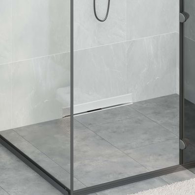 vidaXL Wandmontierter Duschablauf Silber 50 cm Edelstahl 304