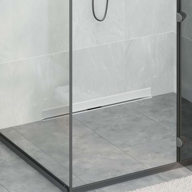 vidaXL Wandmontierter Duschablauf Silber 80 cm Edelstahl 304