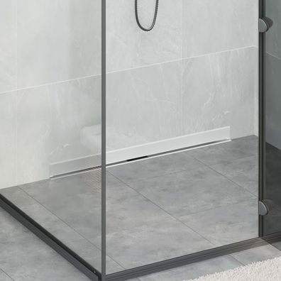 vidaXL Wandmontierter Duschablauf Silber 90 cm Edelstahl 304