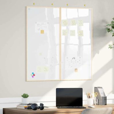 vidaXL Info-Tafel Weiß 100 x 100 x 1,4 cm Massivholz Kiefer