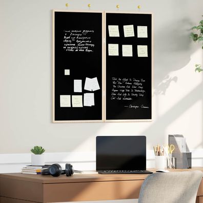 vidaXL Info-Tafel Schwarz 80 x 80 x 1,4 cm Massivholz Kiefer