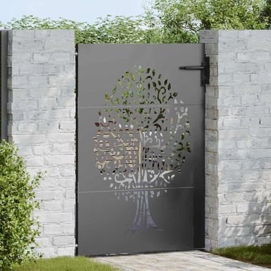 vidaXL Gartentor Schwarz 85 x 125 cm Pulverbeschichteter Stahl