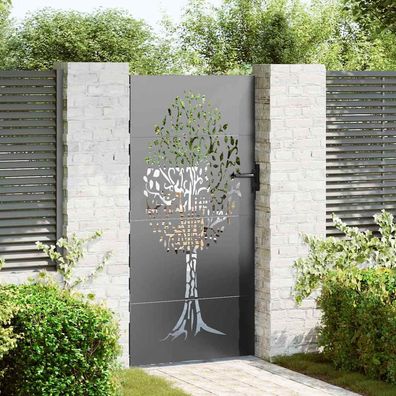 vidaXL Gartentor Schwarz 85 x 200 cm Pulverbeschichteter Stahl
