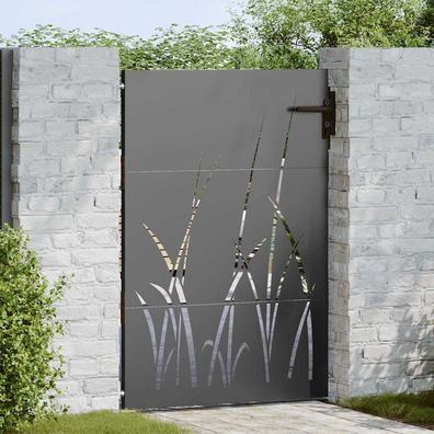 vidaXL Gartentor Schwarz 85 x 125 cm Pulverbeschichteter Stahl