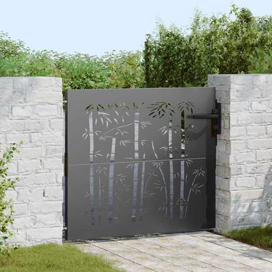 vidaXL Gartentor 85 x 100 cm Pulverbeschichteter Stahl Schwarz