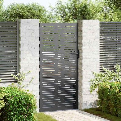 vidaXL Gartentor Schwarz 85 x 175 cm Pulverbeschichteter Stahl