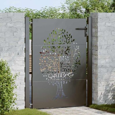 vidaXL Gartentor Schwarz 110 x 130 cm Pulverbeschichteter Stahl