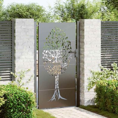 vidaXL Gartentor Schwarz 110 x 180 cm Pulverbeschichteter Stahl