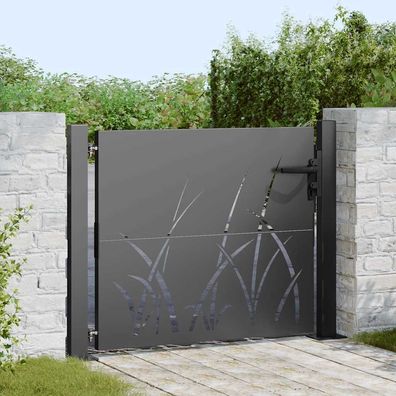 vidaXL Gartentor Schwarz 110 x 105 cm Pulverbeschichteter Stahl