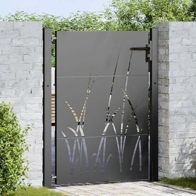 vidaXL Gartentor Schwarz 110 x 130 cm Pulverbeschichteter Stahl